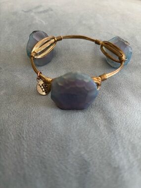 Bourbon and Bowties Gold-Tone Bracelet with Blue-Lavender Faceted Stones